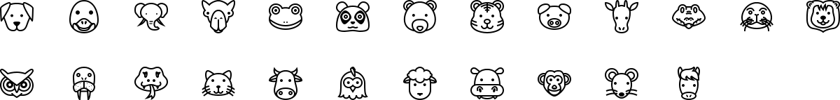 Animals icons in outline style