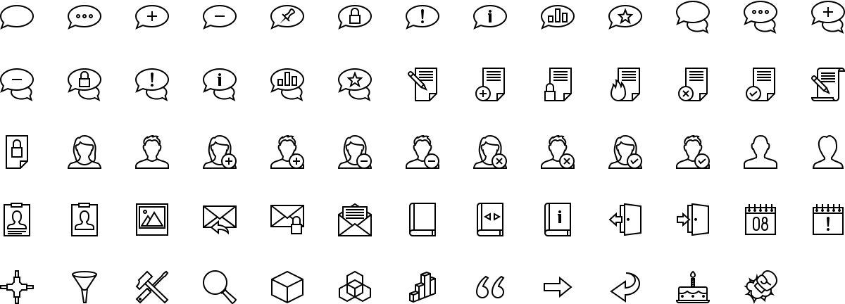 Forum icons in outline style
