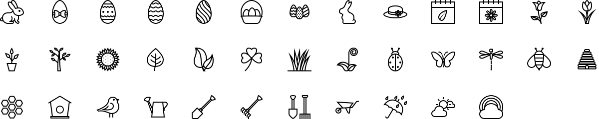 Spring icons in outline style