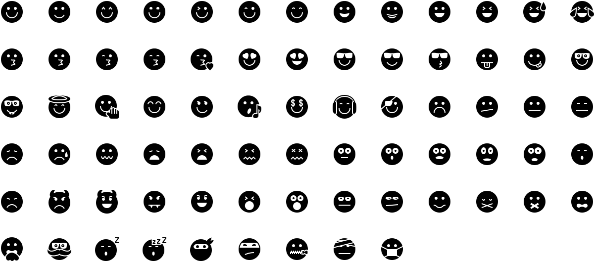 Emoticons icons in fill style
