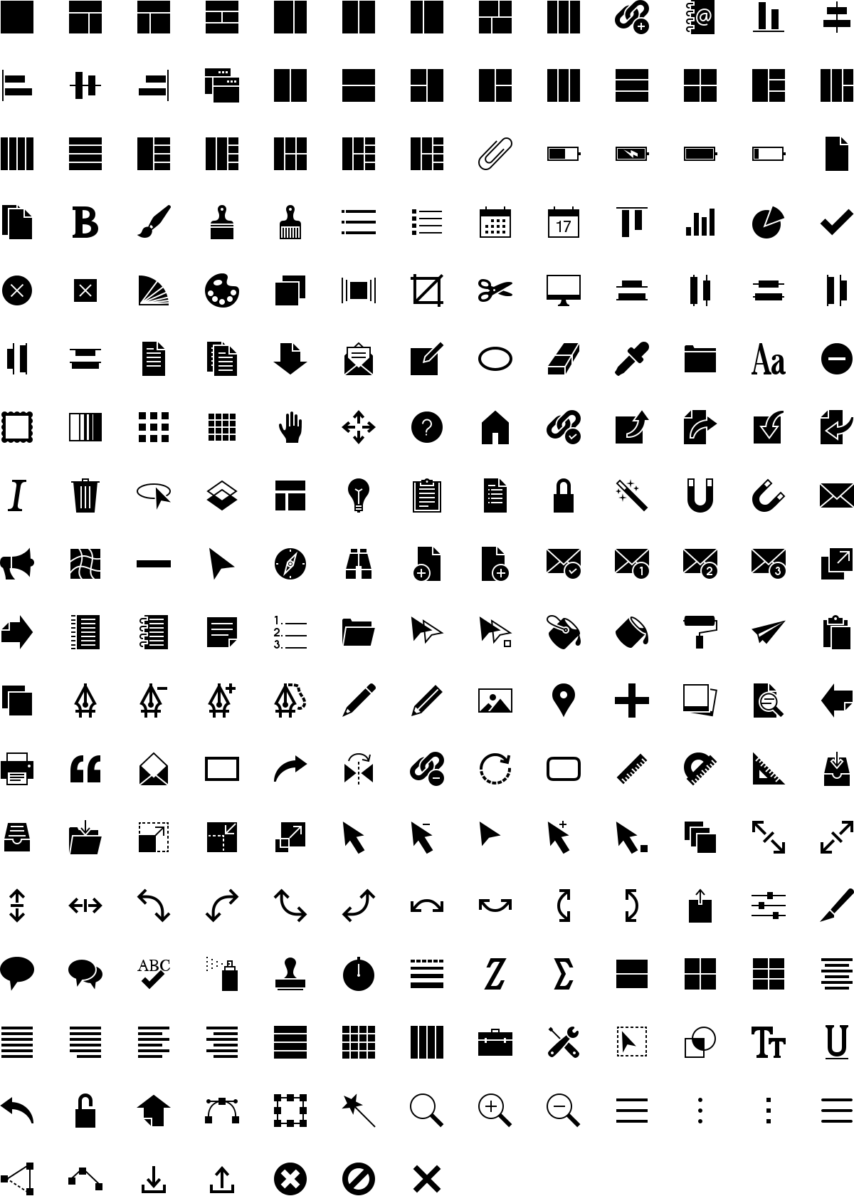 Software icons in fill style