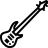 Bass guitar in outline style