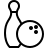 Bowling ball and pin in outline style