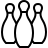 Bowling pins in outline style