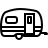 Camping trailer in outline style