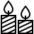 Candles in outline style