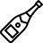 Champagne bottle in outline style