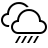 Cloudy with rain in outline style