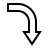 Down arrow (curved) in outline style