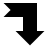 Down arrow (right-angle) in fill style