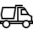 Dump truck in outline style