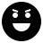 Evil grinning face in fill style