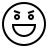 Evil grinning face in outline style