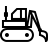 Excavator in outline style