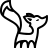 Fox in outline style