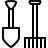 Garden tools in outline style