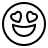 Grinning face with heart-shaped eyes in outline style