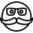 Hipster face in outline style