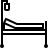 Hospital bed in outline style