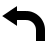 Left arrow (curved) in fill style