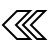 Left double chevron (hollow) in outline style