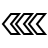 Left triple chevron (hollow) in outline style