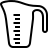 Liquid measuring cup in outline style