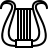 Lyre in outline style