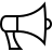 Megaphone in outline style