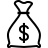 Money bag in outline style