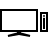 Monitor and video game console in outline style
