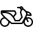 Motor scooter in outline style