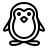 Penguin in outline style