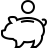 Piggy bank in outline style