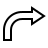Right arrow (curved) in outline style