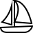 Sailboat in outline style
