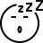 Sleeping face in outline style