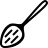 Slotted spoon in outline style