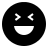 Smiling face with closed eyes in fill style