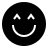 Smiling face with closed eyes in fill style