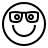 Smiling face with eyeglasses in outline style