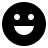 Smiling face with open mouth in fill style