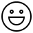 Smiling face with open mouth in outline style