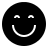 Smiling face with smiling eyes in fill style