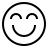 Smiling face with smiling eyes in outline style