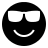 Smiling face with sunglasses in fill style
