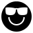 Smiling face with sunglasses in fill style