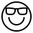 Smiling face with sunglasses in outline style