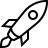 Space rocket in outline style