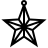 Star ornament	 in outline style